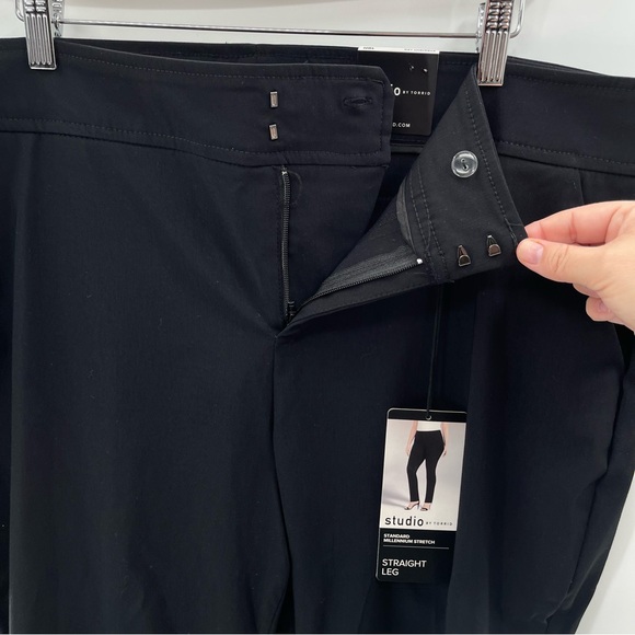 NWT TORRID STANDARD MILLENNIUM STRETCH BLACK STRAIGHT LEG DRESS PANTS SIZE 18 - Picture 9 of 16